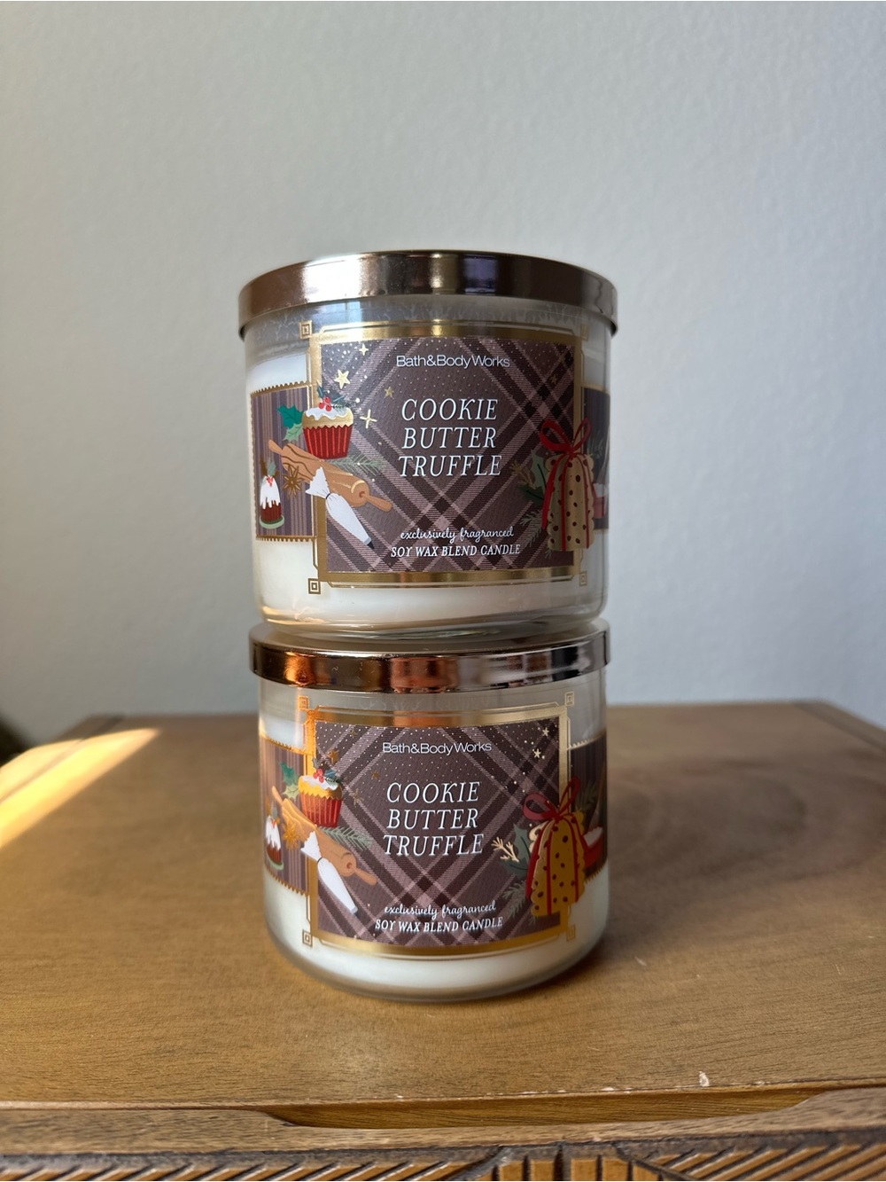 X2 Bath & Body Works Cookie Butter truffle 3 wick candles NEW